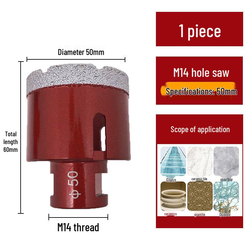 Pânză diamantată brazată M14 pentru gresie, marmură, piatră, sticlă - Bit de găurit pentru polizor unghiular pentru mărirea găurilor