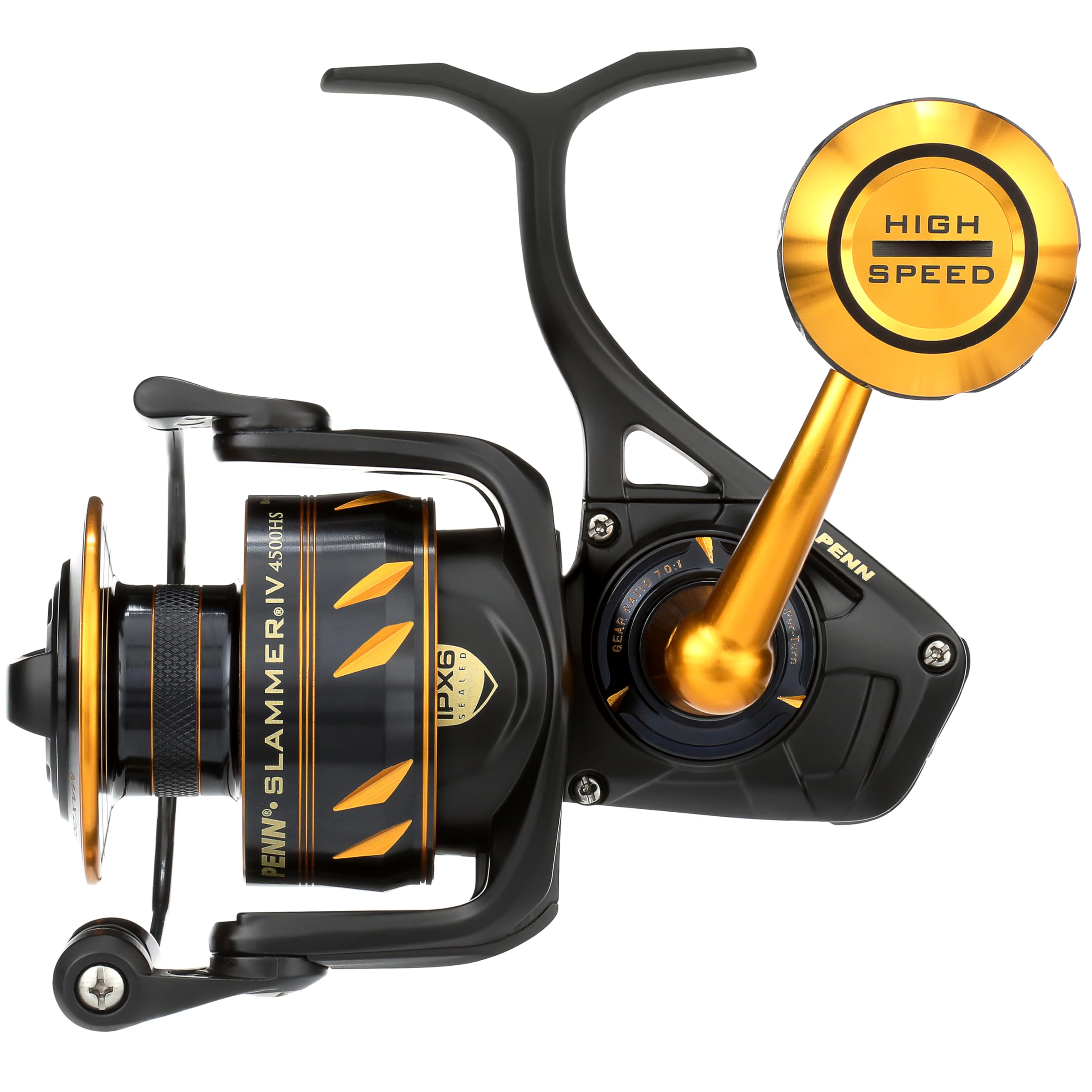 PENN Slammer IV 4500HS Прочная и подходит для офшорного джиггинга и IPX Water - надежная, кастинговая. (Интегрированное сопротивление). чёрный