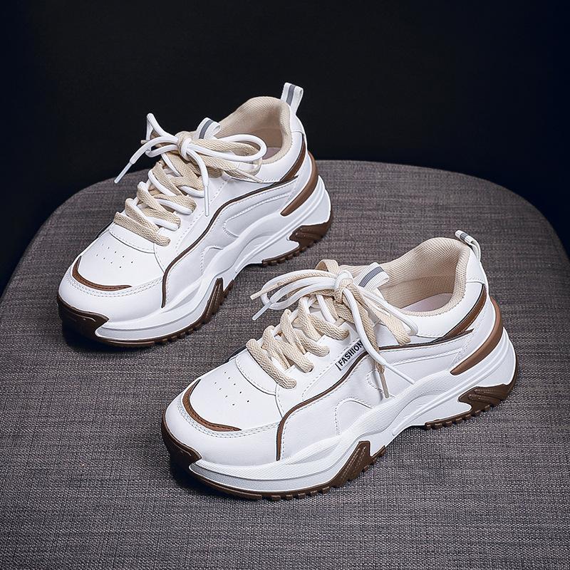 Fashion Spring  Autumn New Style Womens Vulcanized Shoes Breathable Sneakers Lace-up Ladies Casual Shoes Classic Chunky Women Shoes