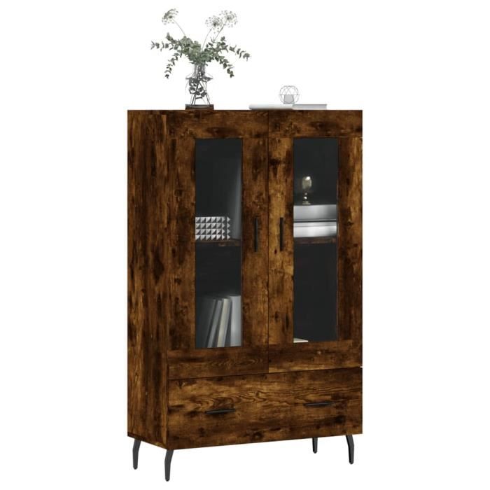 VidaXL Buffet haut chêne fumé 69,5x31x115 cm bois d'ingénierie 828321