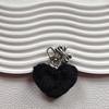 Sweet Plush Heart Bowknot Keychain Pendant Lovely Hanging Decorations Keyring Charm for Purse Bag Backpack Handbag
