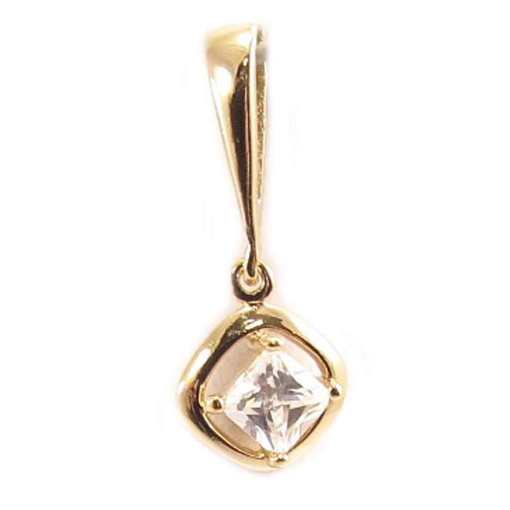 Les Trésors De Lily [C4567] - Gold Plated Pendant 'Serenity' Golden White - 5x12 Mm