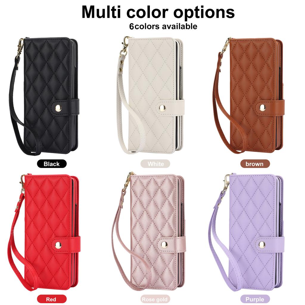 New Model Suitable for Samsung Z Fold7 Folding Mobile Phone Case Crossbody Fold6 Multi-function Leather Case Fold3 Pencil Bag