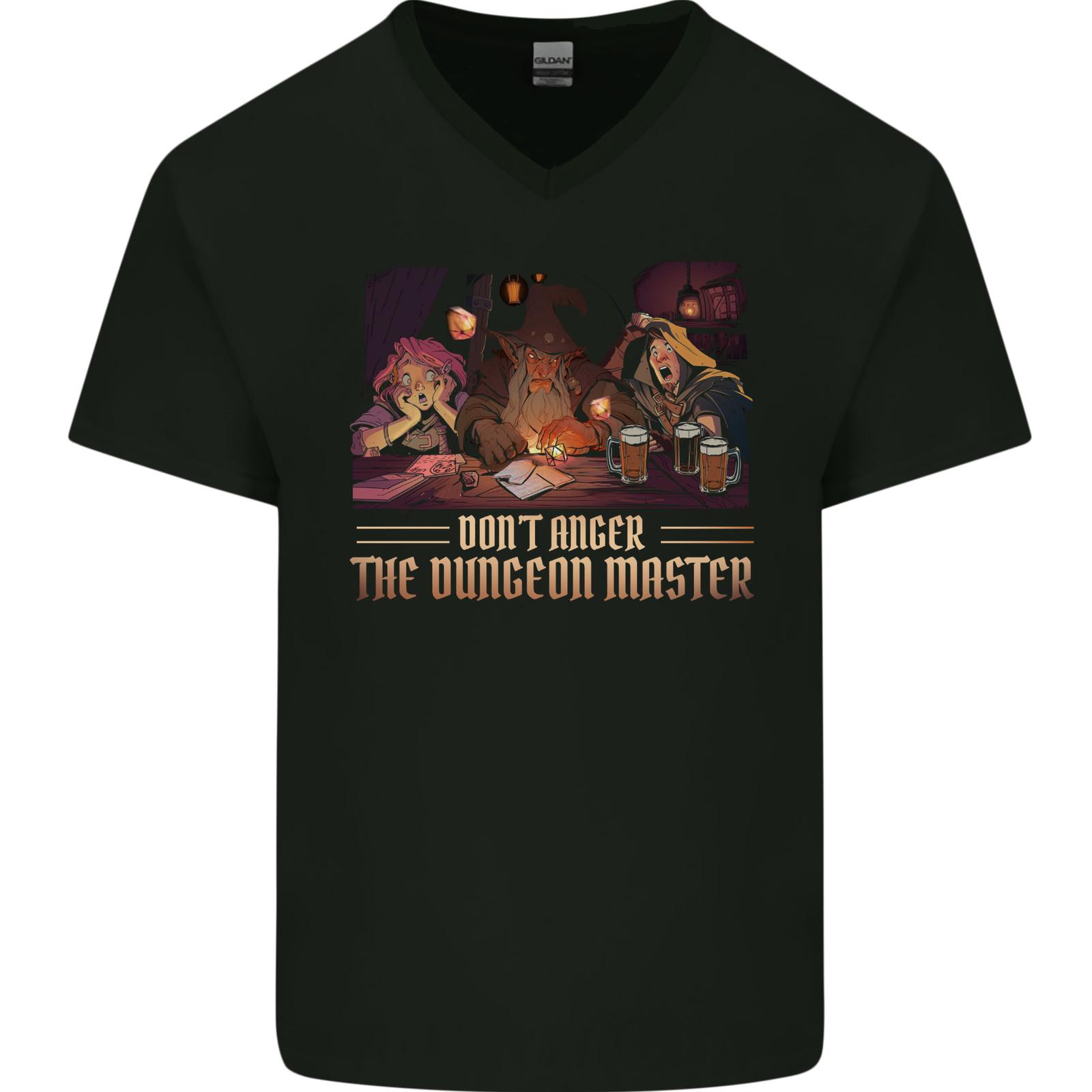 RPG Anger the Dungeon Master Role Play Games Mens V-Neck Cotton T-Shirt 2XL