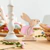 DIY Easter Rabbit Ornaments Cartoon Wooden Rabbit Ornaments Standing Rabbit Figurine  Desktop