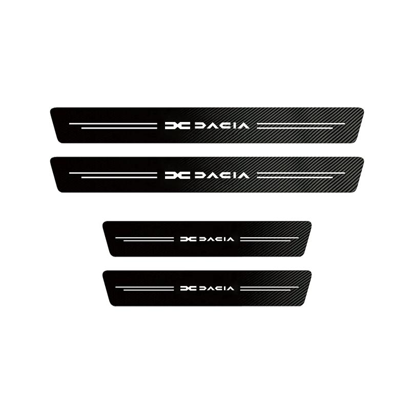 Car Door Carbon Fiber Sill Protector Sticker Accessories For Dacia Duster Logan Spring Sandero Stepway Dokker Lodgy Jogger MCV