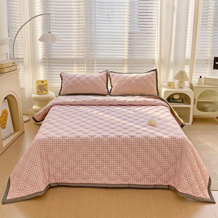 

Thickened Cloud Cotton Bed Cover Set Solid Color Quilted Coverlet Soft Breathable Lightweight Bedspread for All Seasons 150cmx230cm 1pcs