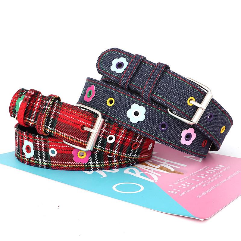 Fashionable Decoration Flower Checkered Pattern Women Wide Waistband For Daily