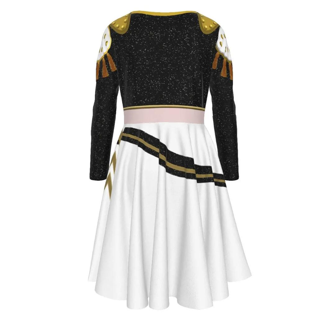 Children's Adult Casual Daily Dress Cute Cartoon Print Long Sleeve Dance Costume Princess Dress