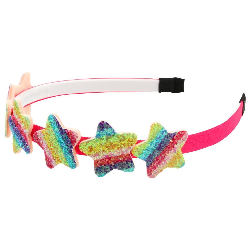 Colorful Mermaid Heart & Star Rainbow Headband - Kids' Party Hair Accessory