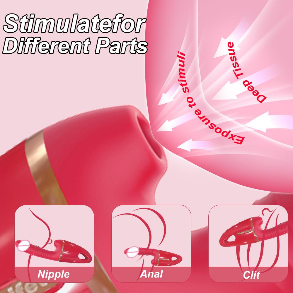 Thrusting Dildo Vibrator G Spot Clitoral Stimulator 10 Thrusting Tapping Suction Cup Anal Adult Sex Games for Couple Female Men