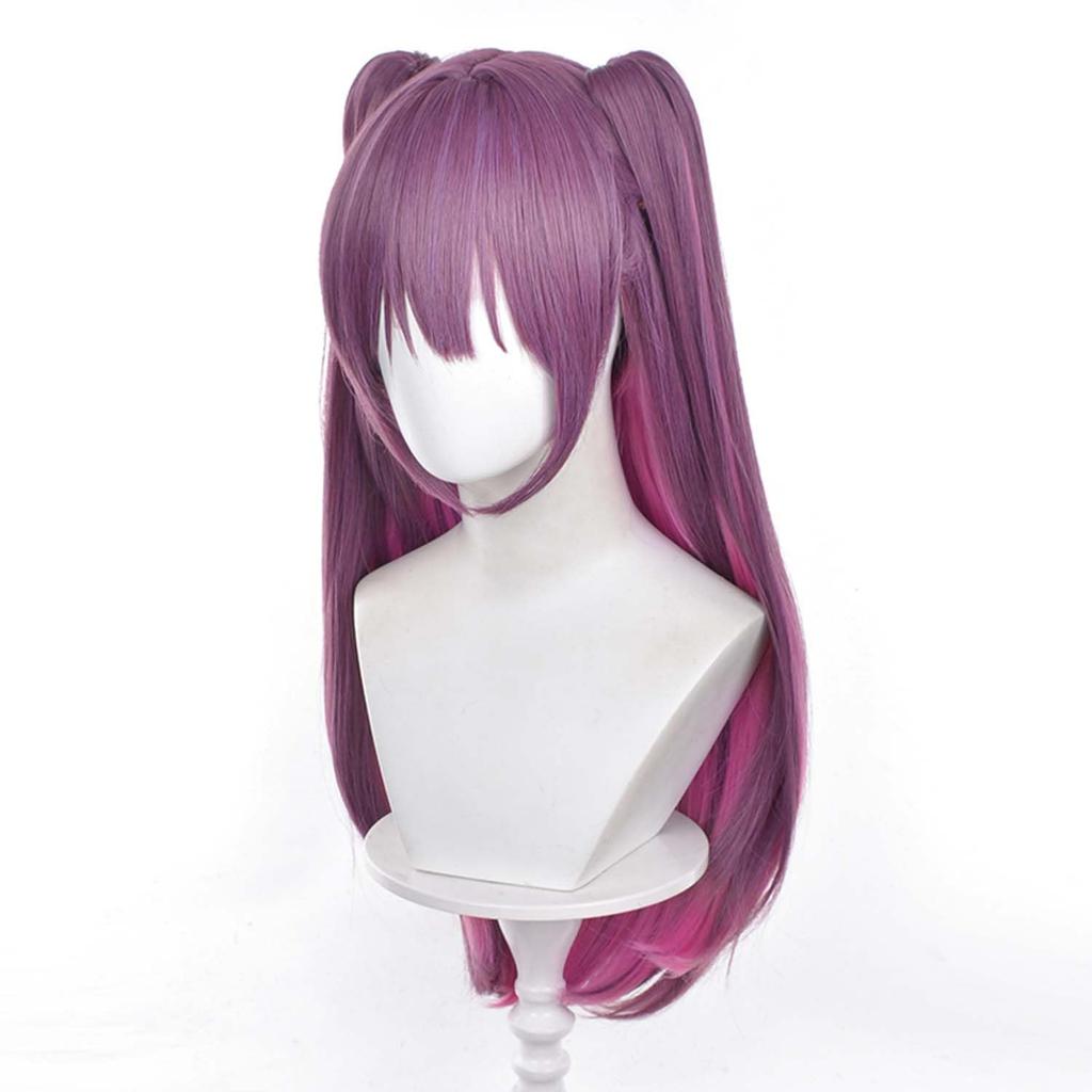 Purple Long Full Wig with Wig Perfect for Character Comic Market School and Cultural Wig, Heat-Resistant, Net, Cosplay, Events, Halloween, Festivals,