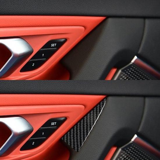 2x Carbon Fiber Car Inner Door Handle Trim Accessories For BMW Z4 G29 -