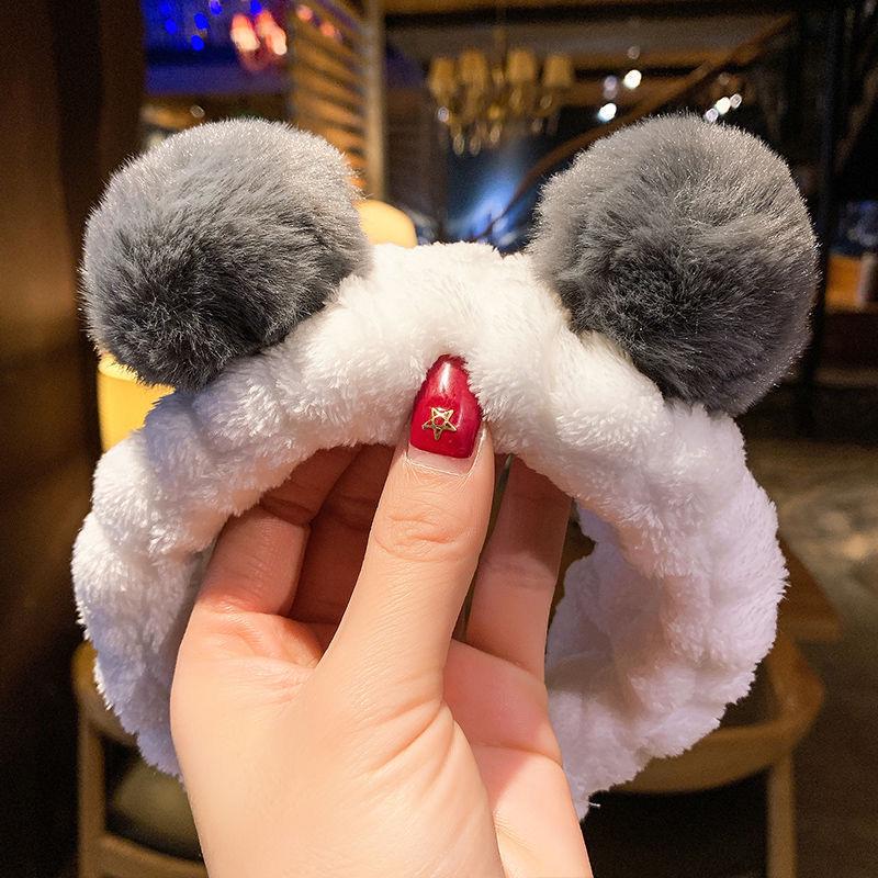 Women's Cute Rabbit Ears Bowknot Face Wash Headband Hair Tie Accessories