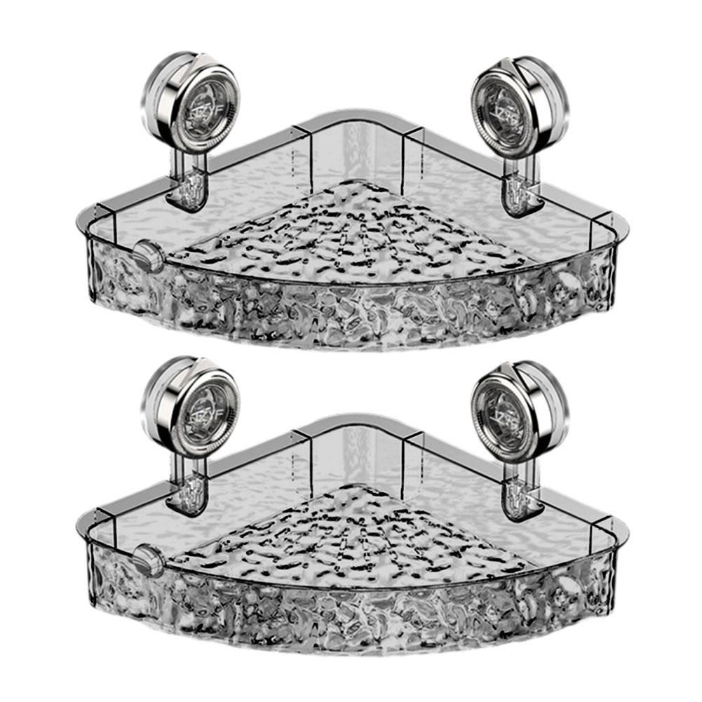 Bathroom Suction Cup Rack Punch-free Wall-mounted Shelf Corner Toilet Storage Triangle Wash Basin Bathroom Rack N9K8