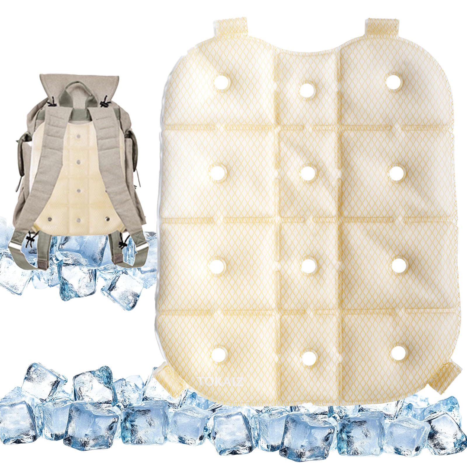 

Охлаждающая подкладка TOKAIZ для комфортной естественной прохлады спины, охлаждение от жары, идеально подходит для и подходит для и рюкзаков, замораживание 28°C, подкладка, облегчение, поездки на работу, слоновая кость