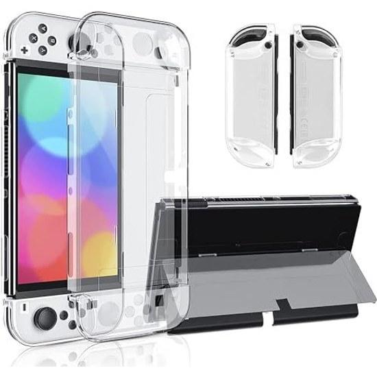 Elnicec Switch Organic EL Cover2026 Latest Model Improved OLED Cover Clear TPU Joy-Con(L) (R) Split Design Easy Attach Detach No Yellowing Ultra-thin