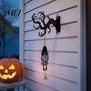 Gift for Holiday Enthusiasts Halloween Welcome Sign, Wall Mount 2D Acrylic Hanging Decor with Bell, Door Bell Decorations Gothic Black Cat Creepy