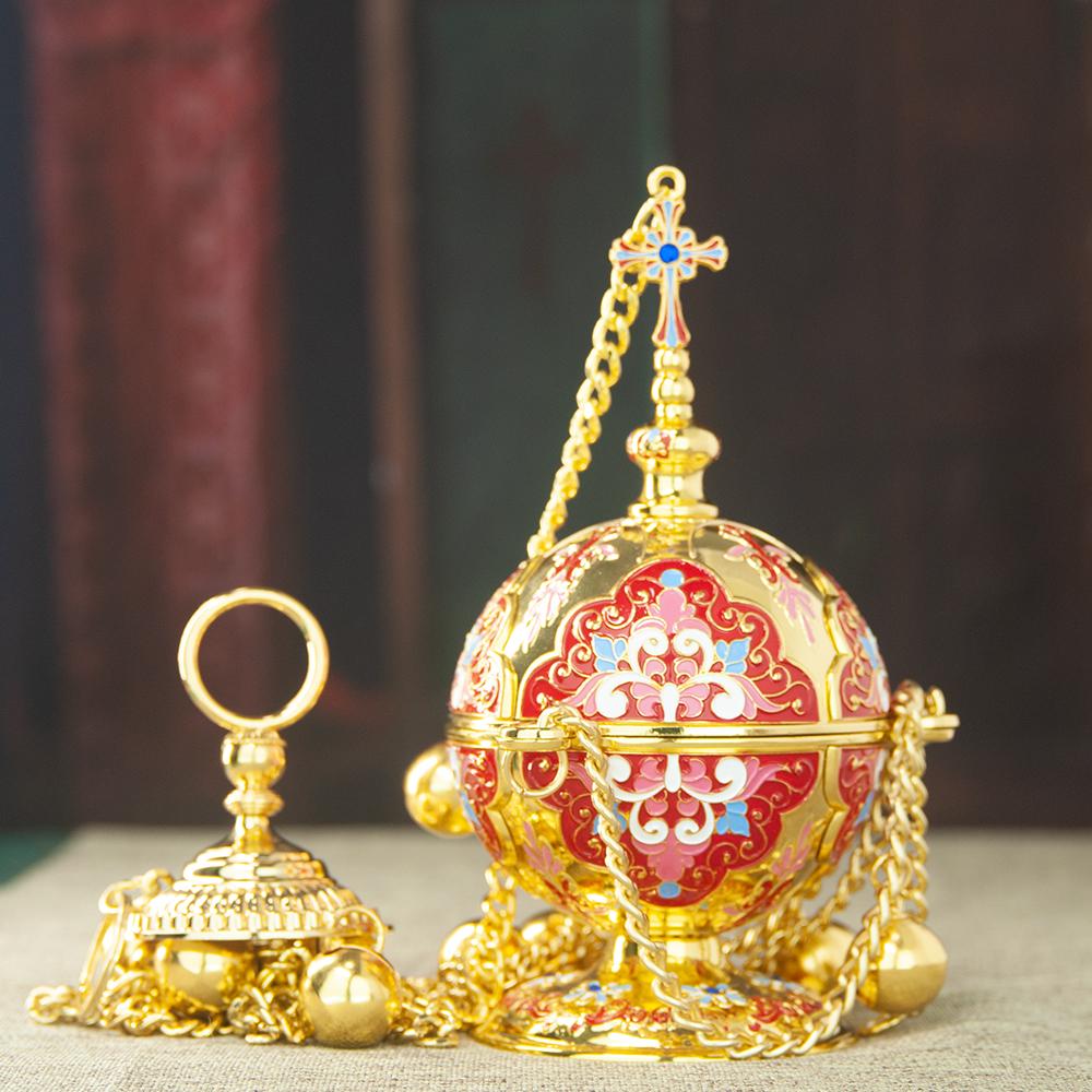 New 2026 HT Church Product Supplier Orthodox Incense Burner and Wall Hook Set Religion Gift Church Home Censer Decoration Gift