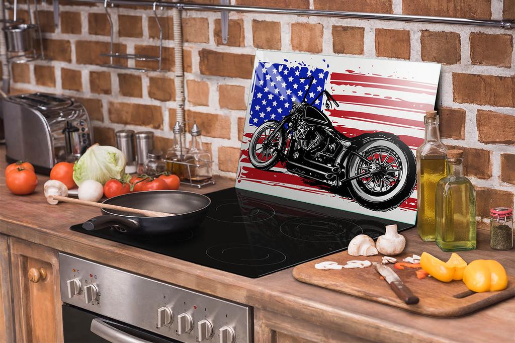 SZKLANA PŁYTA OCHRONNA NA KUCHENKĘ 70x52 MOTOCYKL
