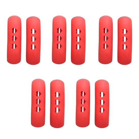 10Pcs Pot Earmuff Insulated Pan Handle Cover Thermal Insulation Protection Anti-Scalding Pot Handle Sleeve Non-Slip Grip Heart-Shaped Hollow Kitchen