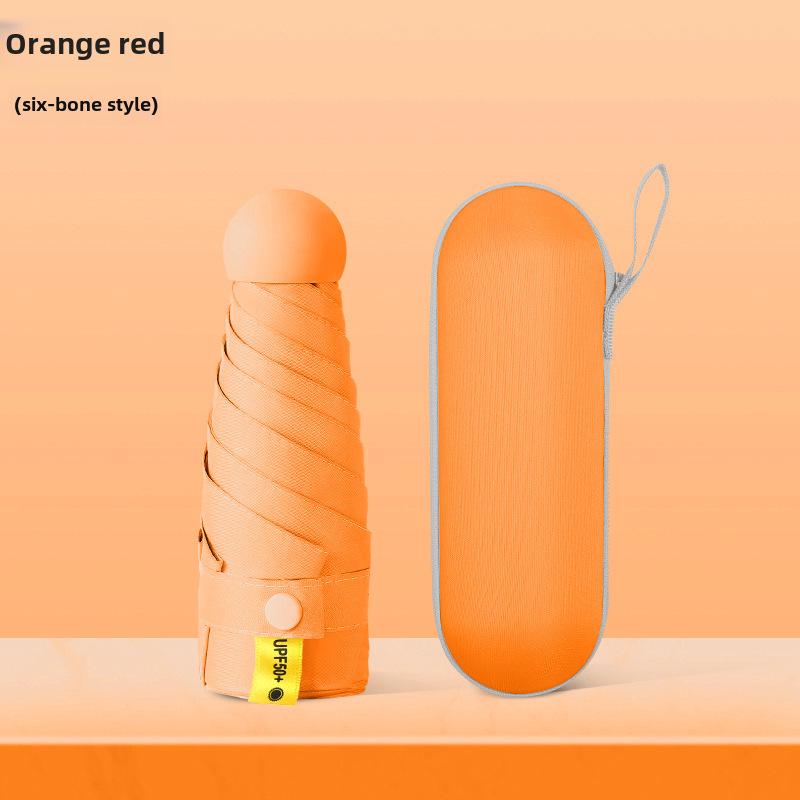 Portable Women's Sun Protection Umbrella - Mini Black Capsule Design