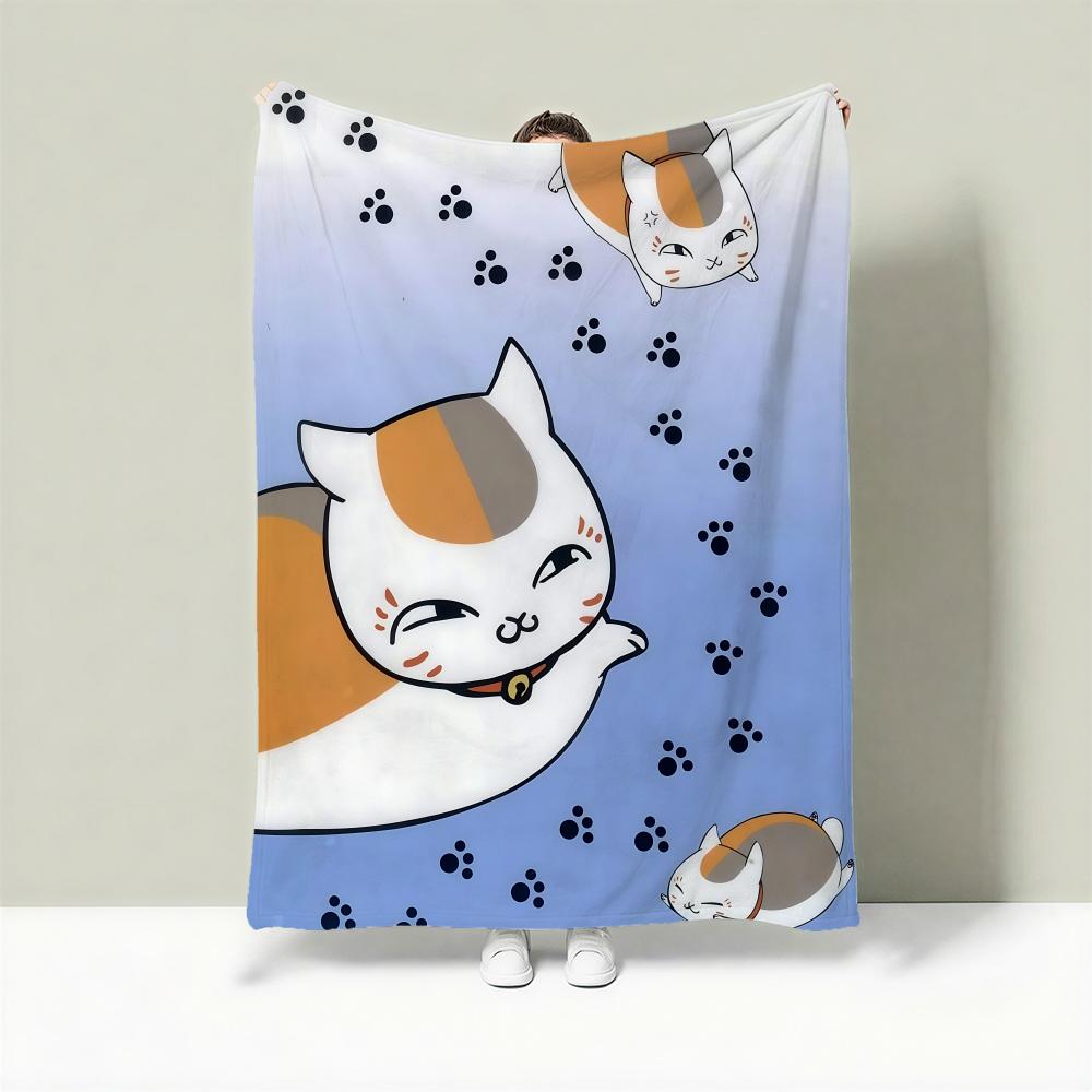 Anime N-Natsume s Book of Friends Throw Lightweight 240g Flannel Blanket Soft Skin-friendly for Summer Cooling 75cmx90cm
