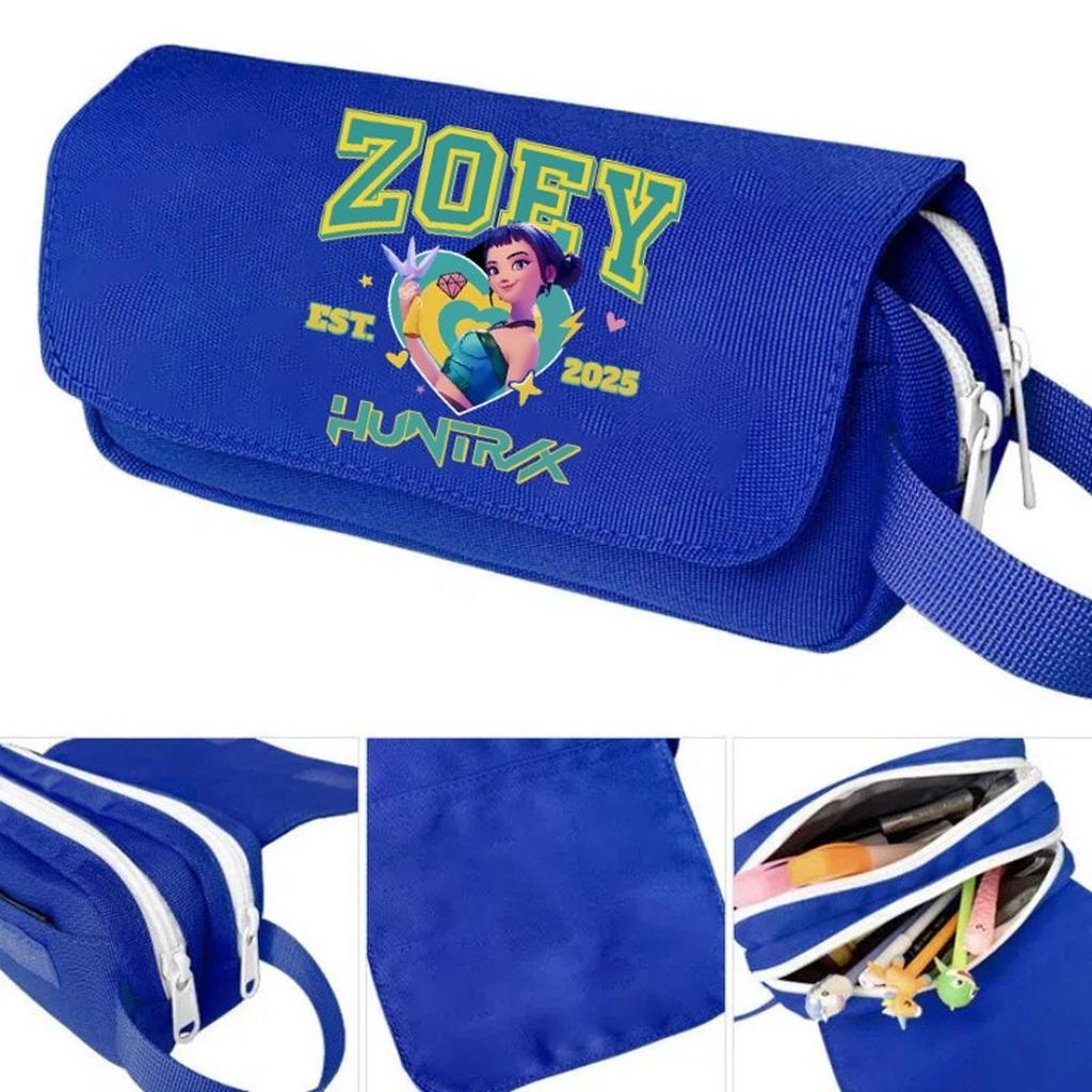 Witch Hunters Cartoon Print Large Capacity Double-Layer Portable Pencil Bag For Primary And Secondary School Students