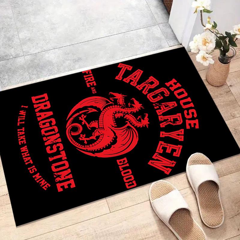 House Targaryen Dragon Polyester Carpet, Soft Indoor Mat for Office Chair, Living Room, Computer Desk - Decorative Home Office Rug Design