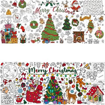 Süßes Großes Weihnachtsmalposter für Kinder Zeichenpapier DIY Kritzel Tischdecke Weihnachten Malbanner Kinder Weihnachtsgeschenke