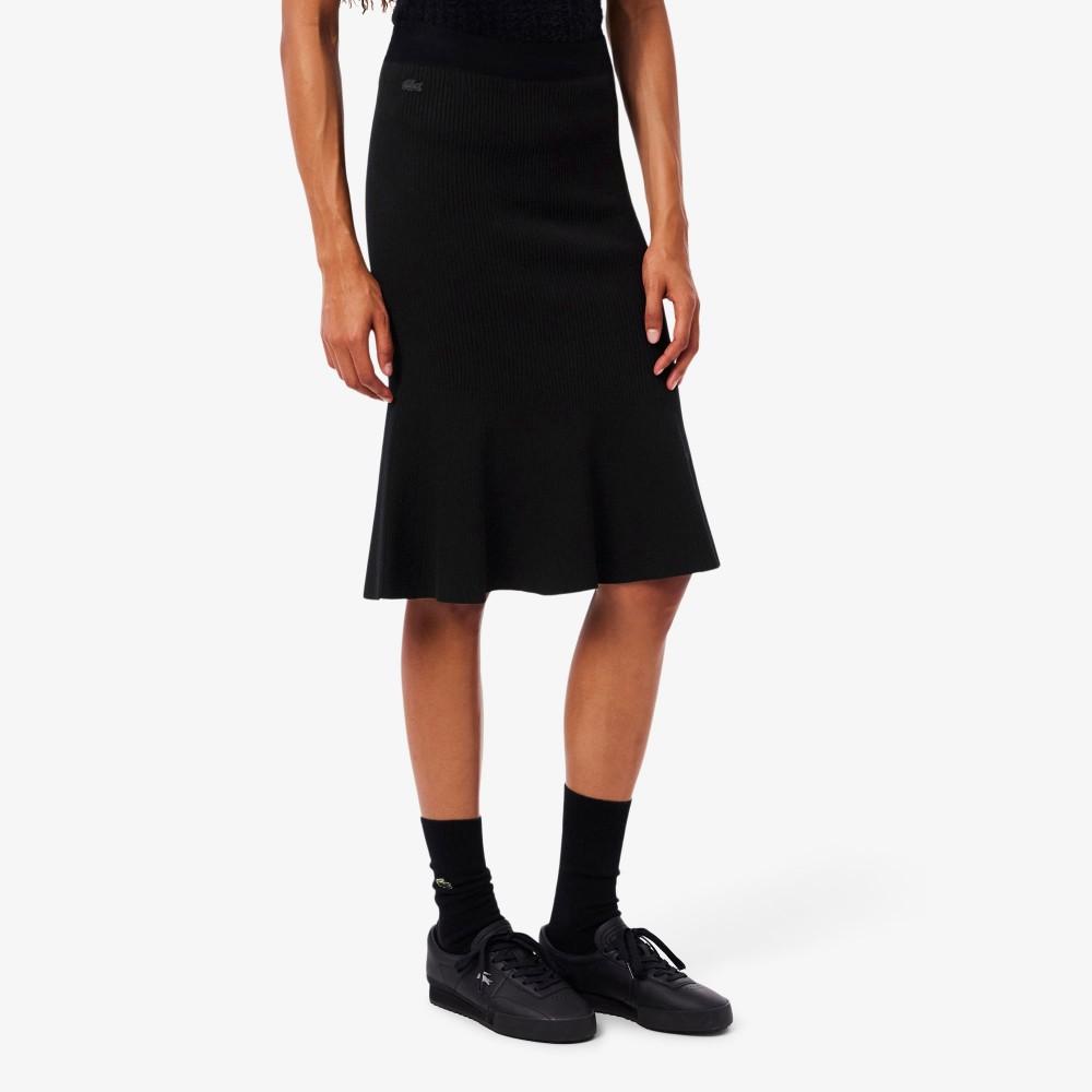 Lacoste Women's 3D Rib Knit Flared Midi Skirt JF4162-55N031
