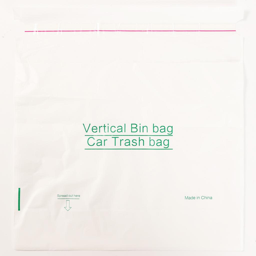 10PCS Easy Stick On Disposable Car Trash Bag Vomit Rubbish Garbage Bag Storage Self Adhesive PE PP Polyethylene White Universal