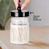 Qtip Holder Dispenser Organizer Box Farmhouse Decor for Cotton Swabs,Balls, Cotton Pads, Floss - Clear Plastic Apothecary Jar