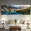 Landscape Canvas Painting, Lake Forest Mountain Scenery Painting Wall Art Decor Posters For Living Room Bedroom Prints Picture
