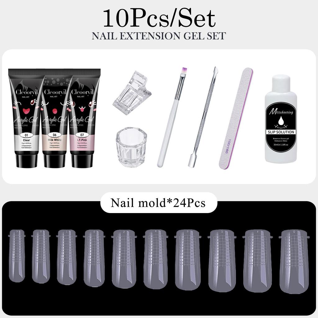 15Ml Nail Extension Glue 10-Piece Set Armor Die Brush Nail Art Crystal Extension Glue Set Crystal Glue