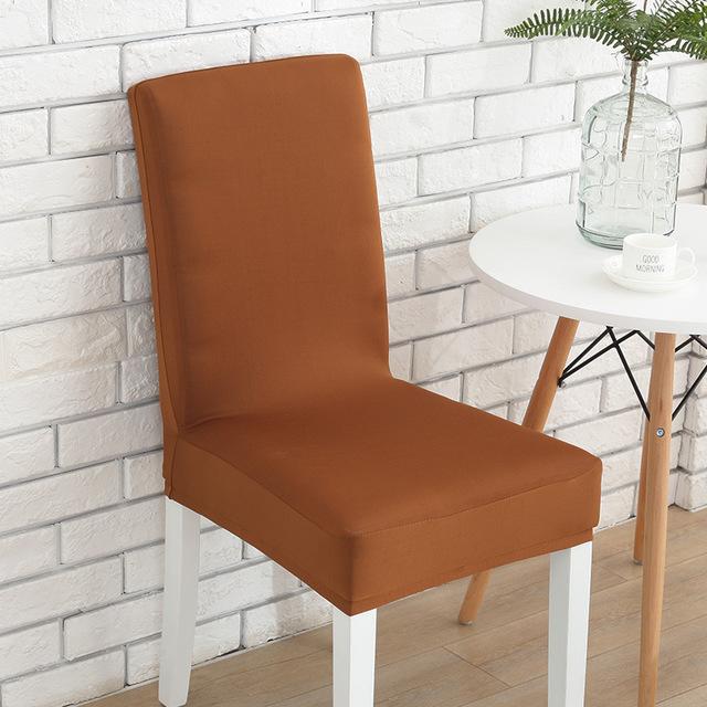Spandex Pure Color Elastic Chair Cover Stretchable Dining Hall Chair Seat Case Dust Cover for Hotel Restaurant Home Dinner Chair
