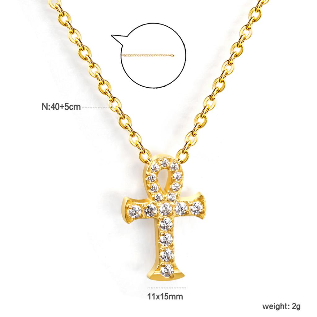 Zircon Cross Pendant Necklace Light Luxury Fashion Jewelry Gift for Women Delicate Collarbone Chain