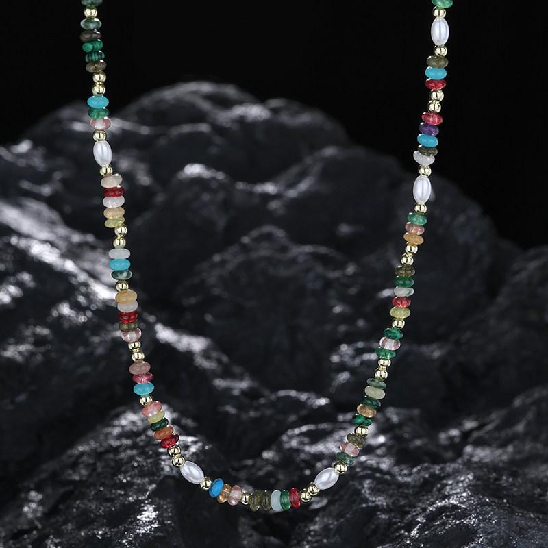 Dopamine Beaded Necklace: Sweet, Cool, Retro Clavicle Chain for Women’s Summer Dresses