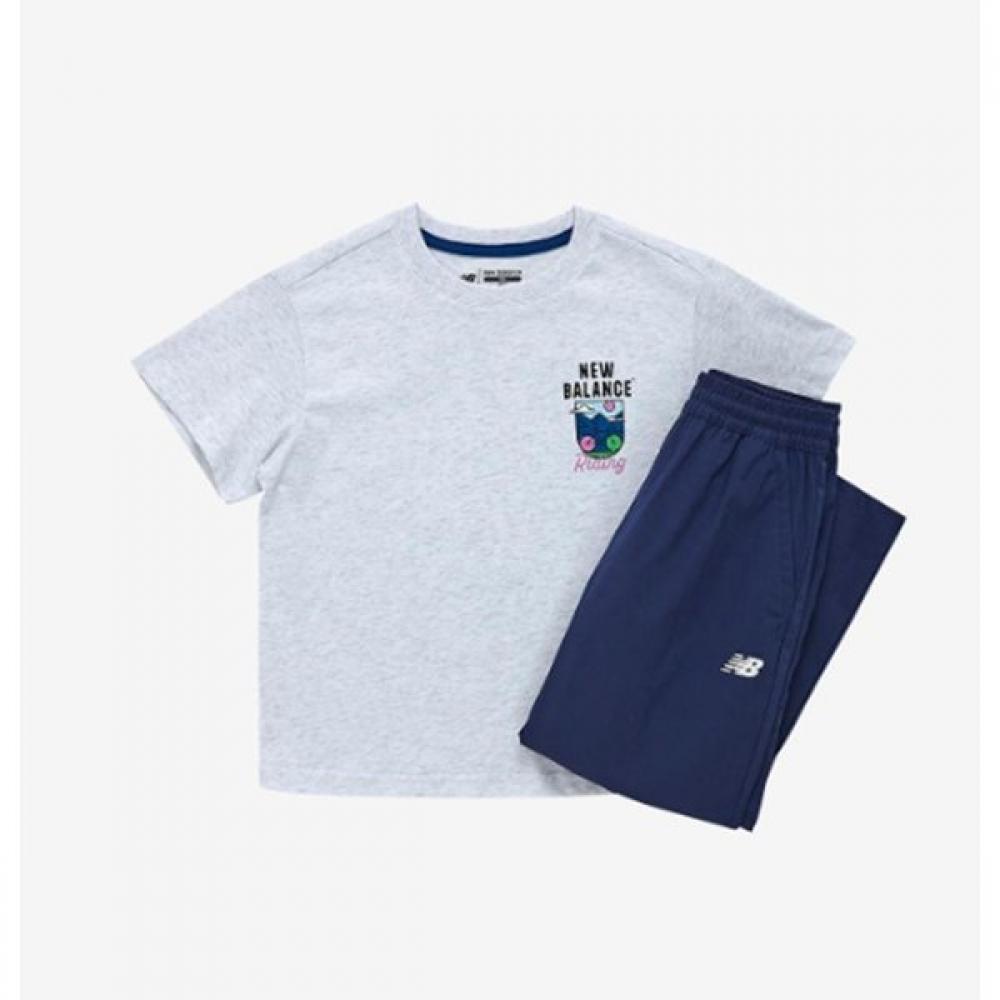 

New Balance Kids ShorT Sleeve T shirT 3 4 panTs seT Nk9yf2603u 1.NK9YF2603U AA 120