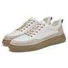 Men's shoes autumn first-layer cowhide white shoes trendy British style thick-soled lightweight sports shoes casual board shoes men