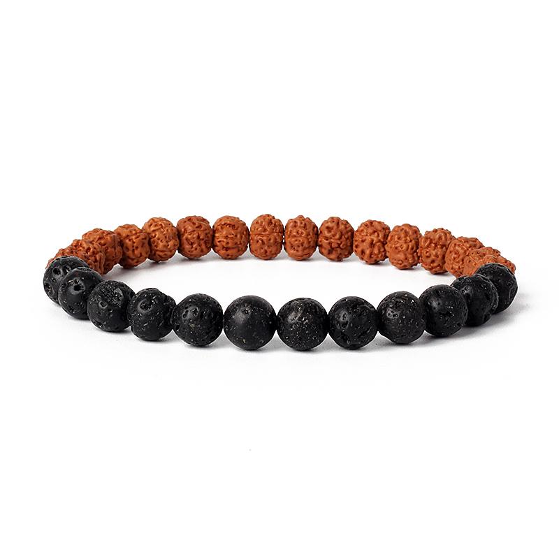 Natural Wood Star Moon Bodhi Seeds Bead Bracelet Promotes Meditation Wisdom & Good Luck Fortune Enlightenment Harmony Jewelry