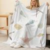 Soft Cozy Flannel Throw Blanket - Pill-Resistant Marine Seashell Starfish Design, Warm Home Decor Blanket, All Seasons, Halloween & Christmas