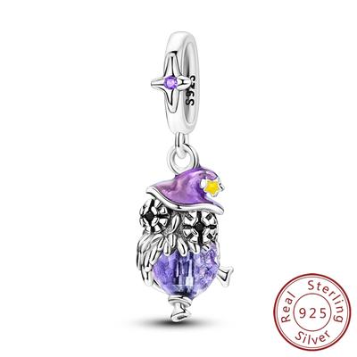 Charm Bead Charms Authentic Copper Purple Owl Pendant Bead Charms Compatible With Bracelets Women Jewellery Diy Fine Gift Accessory