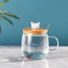 Kawaii Cups Cute Panda Glass Cup With Straw Cap Spoon Coffee Breakfast Cup Beer Mug Cups and Mugs Free Shipping Drinking Glasses