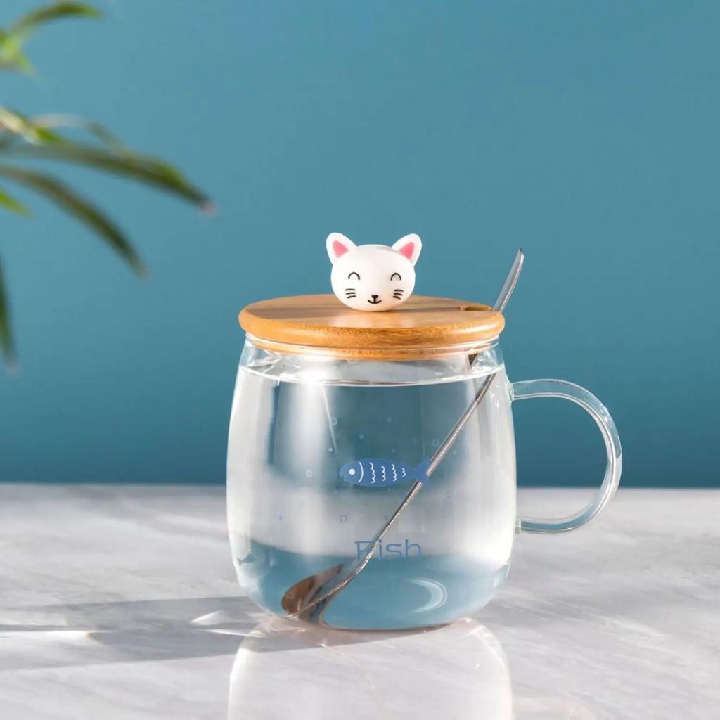 Kawaii Cups Cute Panda Glass Cup With Straw Cap Spoon Coffee Breakfast Cup Beer Mug Cups and Mugs Free Shipping Drinking Glasses