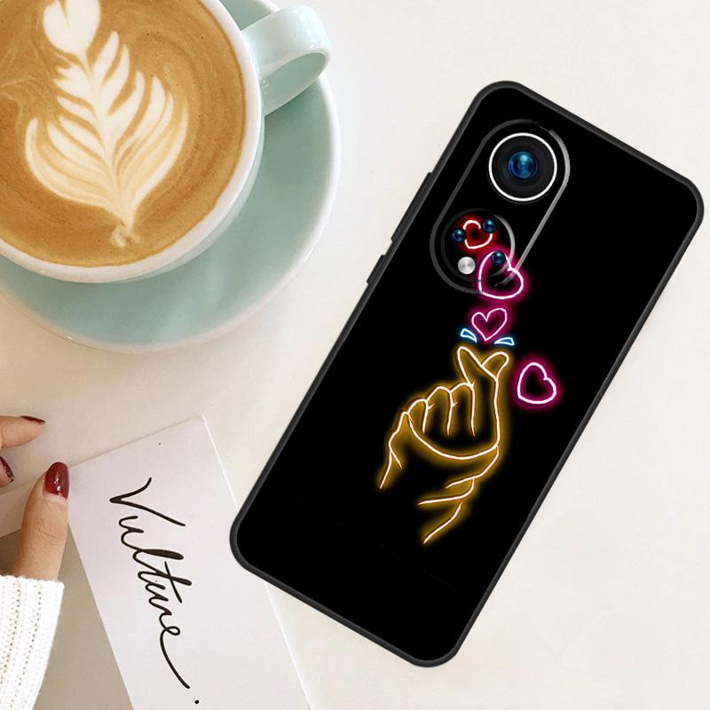 Hand Holding Moon Finger Heart For Honor Magic 8 7 6 Pro Case For Honor 200 400 Lite 90 70 50 X8c X8b X9a X9b X9c X9d Win RT