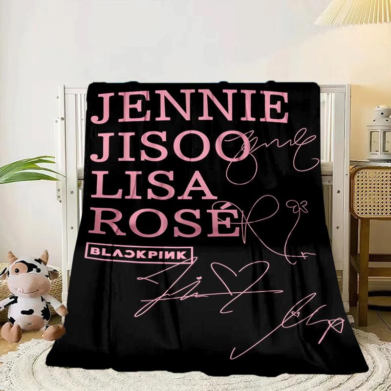 Schwarz und Rosa Mode Decke Flanell Decke für Bett, Sofa, Camping, Wandern, Picknick Zubehör, Geschenk für Familie Fan Geschenke