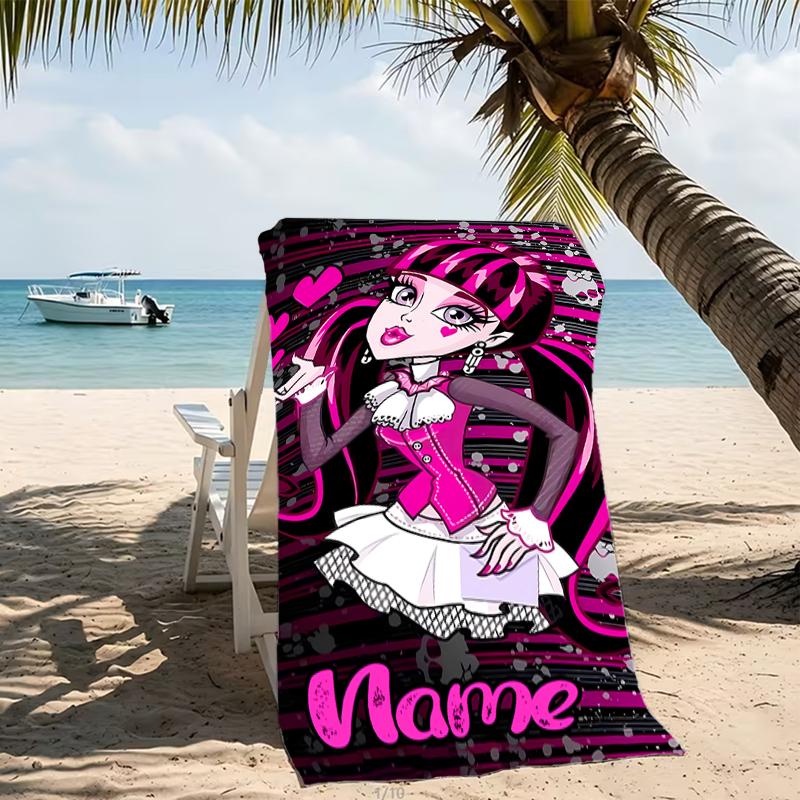 Customizable Personalized Beach Towels Monster High Themed designs.Suitable for the Beach, Yoga, Sports;ideal As Beach Accessories