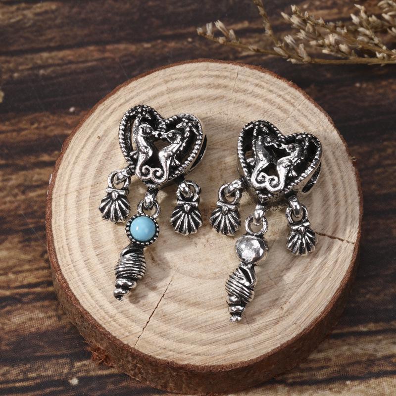 Тибетское серебро Двусторонний Этнический Ловец снов Луна и Бабочка Браслет