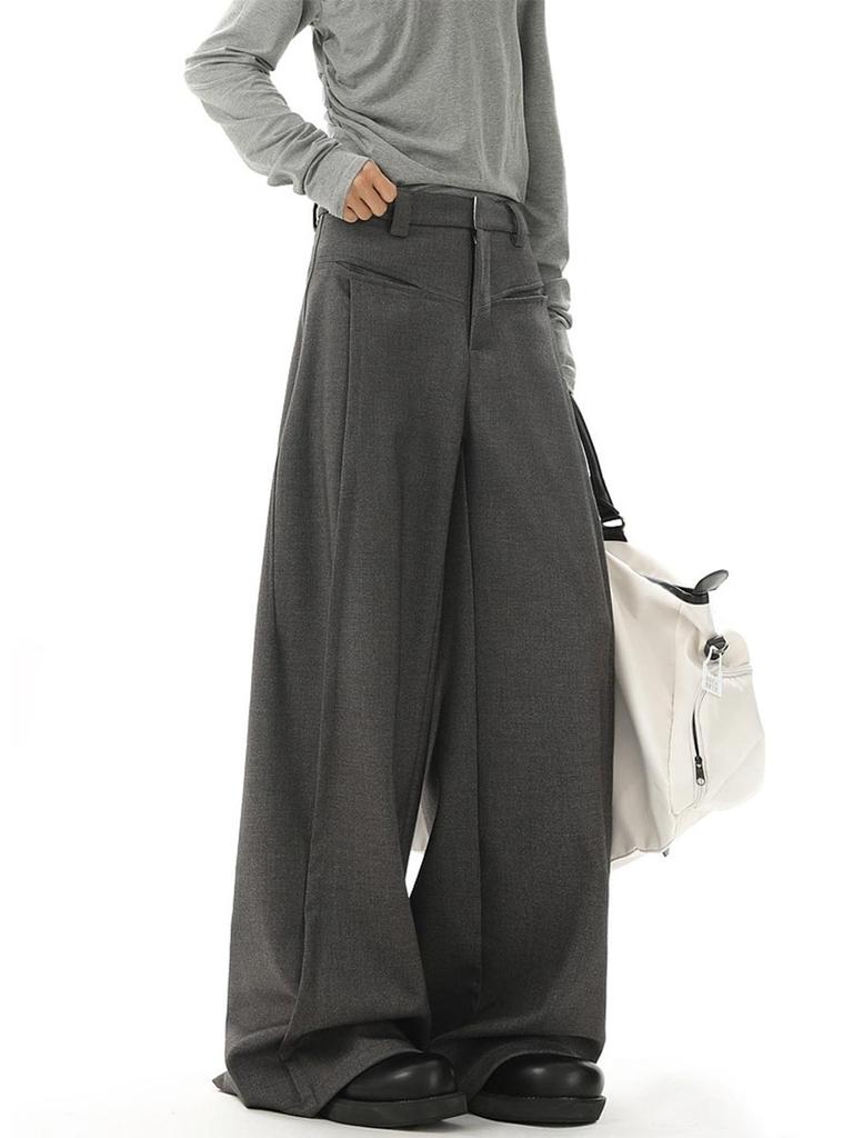Women's Suit Pants Casual High Waist Straight Wide Leg Trousers Baggy Y2k Pants Vintage Style Clothing Spring Summer